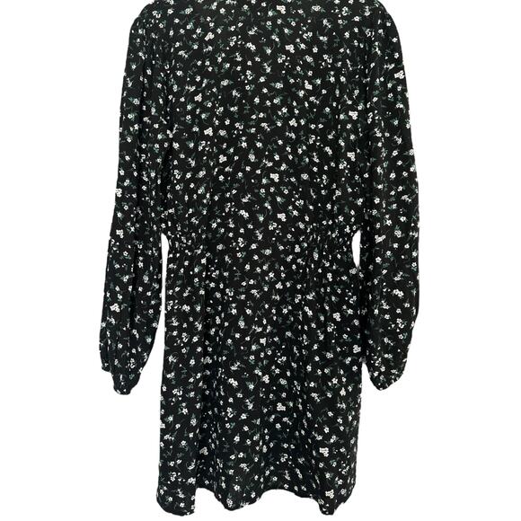 Abound Black Floral Long Sleeve Mini Dress Size Large - Picture 3 of 7